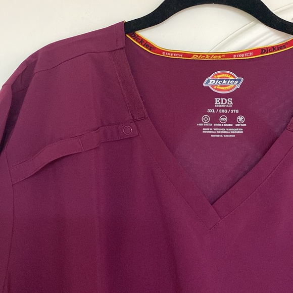 Dickies Women's EDS Essentials Scrub Top and Bottom - Wine - Picture 2 of 11